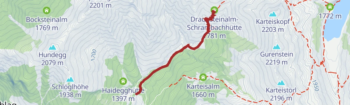 Route map: Hüttschlag: Draugsteinalmen